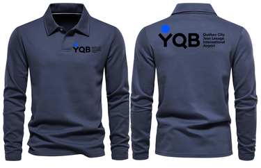 YQB AIRPORT LONG SLEEVE POLO